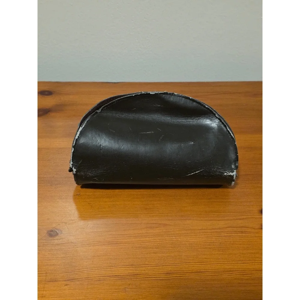 Gucci Vintage Black Hard Clamshell Sunglasses Case Gold Logo Eyewear Protector